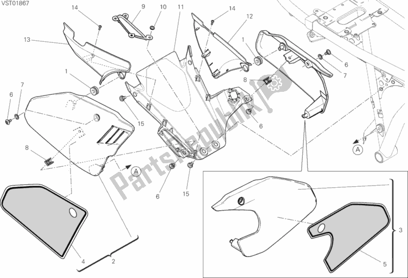 Toutes les pièces pour le 37b - Carénage du Ducati Scrambler Flat Track Thailand USA 803 2020